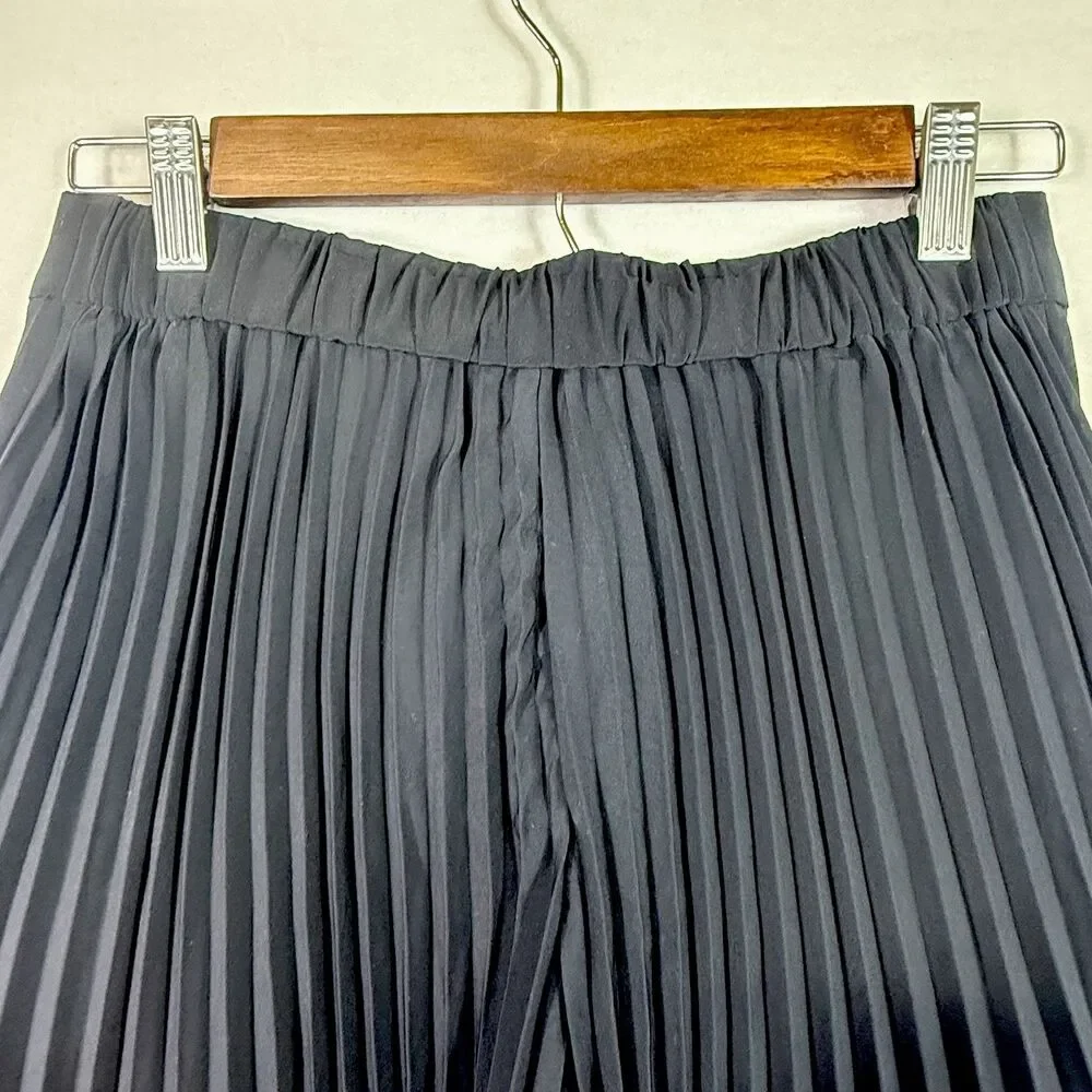 NEW A.L.C Black Accordion Pleated 3" Pull On Dress Shorts Size 0 Pockets Boho - Picture 7 of 9